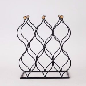 Estheti Κάβα - Μπουκαλοθήκη - Bάση Για 8 Μπουκάλια 34x19.5x40.5cm Μεταλλική Μαύρη 819-00365