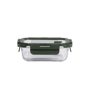 Estia Φαγητοδοχείο Από Βοριοπυριτικό Γυαλί Click And Seal 370ml 14.5x10.5x4.7cm Olive 01-39646