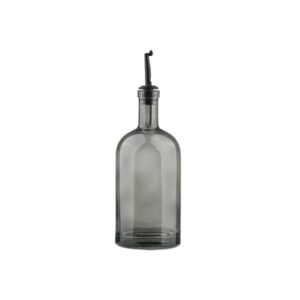 Estia Μπουκάλι - Δοχείο Για Λάδι - Ξύδι Γυάλινο 500ml Φ8.2x19.5cm Nebula Γκρι Φιμέ 01-40468