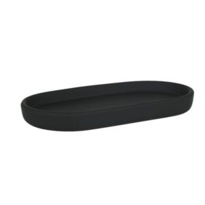 Estia Δίσκος Οργάνωσης Μπάνιου Fjord Soft 19.5x10x2cm Κεραμικός Μαύρο 02-37376