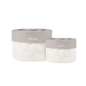 Estia Καλάθια Οργάνωσης Tone Lab Σετ 2Τμχ Υφασμάτινα Stone Clay 02-41175 - Image 2
