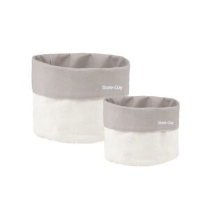 Estia Καλάθια Οργάνωσης Tone Lab Σετ 2Τμχ Υφασμάτινα Stone Clay 02-41175