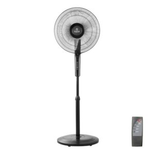 Estia Ανεμιστήρας Με Ορθοστάτη Abel Φ40cm 60W Με Τηλεχειριστήριο Μαύρο 06-21528