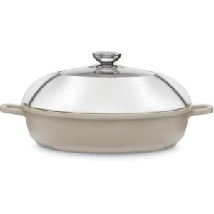 Izzy Γάστρα Στρογγυλή XL 32cm Αλουμινίου Με Τριπλή Αντικολλητική Επίστρωση Natura Elea Μπεζ 225040