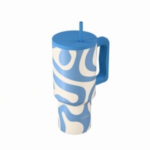Estia Θερμός Ποτήρι Straw Tumbler XL 900ml Save The Aegean Ocean Waves 01-41571 - Image 2