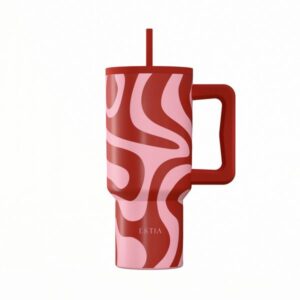Estia Θερμός Ποτήρι Straw Tumbler XL 900ml Save The Aegean Coral Waves 01-41588