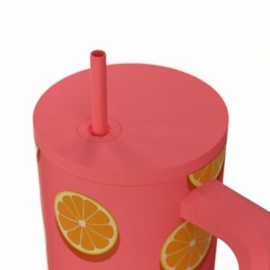 Estia Θερμός Ποτήρι Straw Tumbler XL 900ml Save The Aegean Orange Pop 01-41595 - Image 3