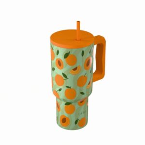 Estia Θερμός Ποτήρι Straw Tumbler XL 900ml Save The Aegean Peach Garden 01-41632 - Image 2