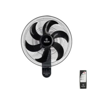 Estia Ανεμιστήρας Τοίχου Φ45cm 75W Με Τηλεχειριστήριο Bow Μαύρος 06-21177