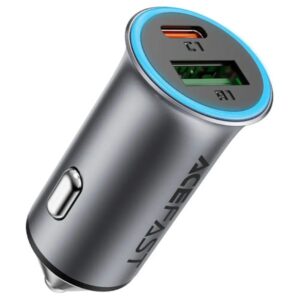 Acefast Φορτιστής Αυτοκινήτου B16 1xUSB-C 1xUSB-A PD95W QC3.0 Αλουμινένιος Με Φωτισμό Γκρι 284970