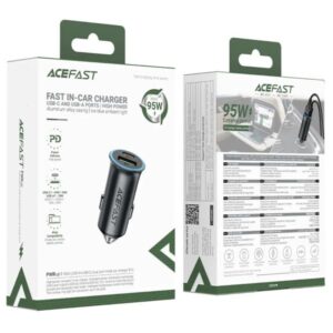 Acefast Φορτιστής Αυτοκινήτου B16 1xUSB-C 1xUSB-A PD95W QC3.0 Αλουμινένιος Με Φωτισμό Γκρι 284970 - Image 3