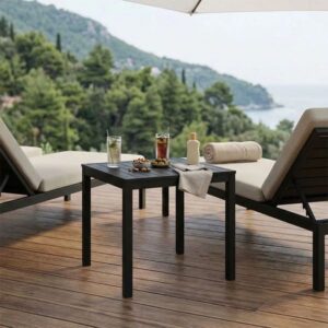 Pakoworld Τραπεζάκι Παραλίας Kliton Αλουμινίου 45x45x41cm Μαύρο 288-000025 - Image 5
