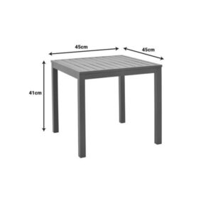Pakoworld Τραπεζάκι Παραλίας Kliton Αλουμινίου 45x45x41cm Μαύρο 288-000025 - Image 4