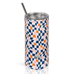 Ecolife Θερμός - Ποτήρι Για Καφέ 500ml Ανοξείδωτο Με Διπλά Τοιχώματα Color Squares 33-BO-4186