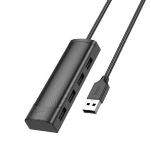 Hoco USB Hub 4 Θέσεων USB 2.0 Easy Safety 5V/3A 1.2m HB41 Μαύρο 615136