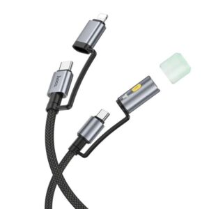 Hoco Καλώδιο Σύνδεσης U138 USB-C/iP Σε USB-C/Φακό 3A PD60W Braided 1.2m Μαύρο 639002 - Image 2