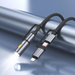 Hoco Καλώδιο Σύνδεσης U138 USB-C/iP Σε USB-C/Φακό 3A PD60W Braided 1.2m Μαύρο 639002 | Homidoo.gr Hoco Καλώδιο Σύνδεσης U138 USB-C/iP Σε USB-C/Φακό 3A PD60W Braided 1.2m Μαύρο 639002 | Homidoo.gr