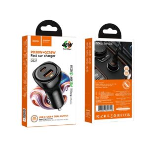 Hoco Φορτιστής Αυτοκινήτου DZ27 48W 1xUSB-C PD30W 1xUSB-A QC3.0 Μαύρο 655316 - Image 3