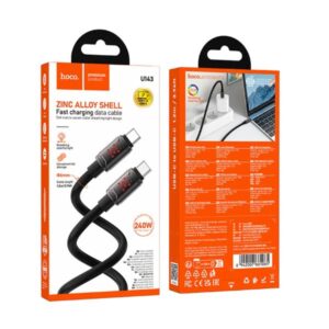 Hoco Καλώδιο Σύνδεσης U143 Joy 1.2m USB-C Σε USB-C 240W PD3.1 5A RGB Φωτισμό Με Ενισχυμένο PVC Anti-Bend Καλώδιο Μαύρο 661065 - Image 3