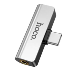 Hoco Αντάπτορας 2 Σε 1 USB-C Σε USB-C Και 3.5mm 1.5A LS26 Ασημί 705884 - Image 2