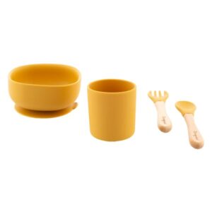 Zingies Σετ Φαγητού Σιλικόνης Matt 4 Τεμάχια Mango MATT-MG