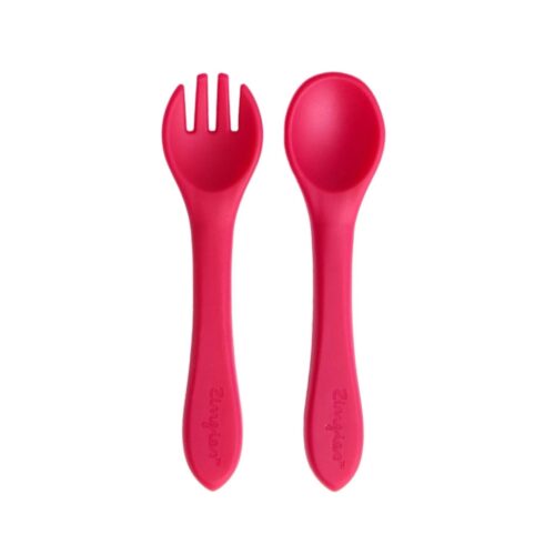 zng-504-0017-1 Zingies Σετ Κουταλάκι Και Πιρουνάκι Σιλικόνης Han Μπουργκουντί HAN-BG - Image 1