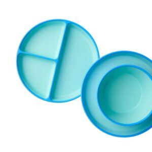 Zingies Πιάτο Σιλικόνης Elmo Με Χωρίσματα Φ18.5cm Cyan ELMO-CY - Image 3